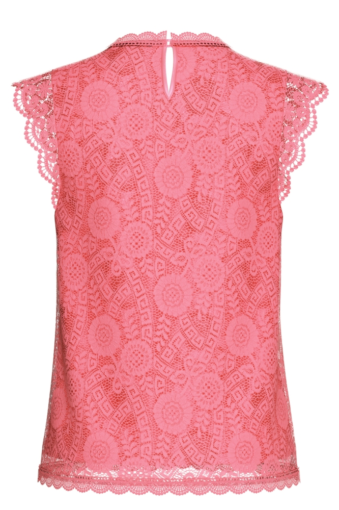 PCOLLINE SL LACE TOP WVN NOOS 17120454 PINK LEMONADE